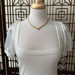 Vintage Napier Gold Tone V Style Collar Necklace
